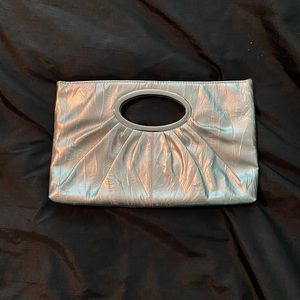 Express silver clutch